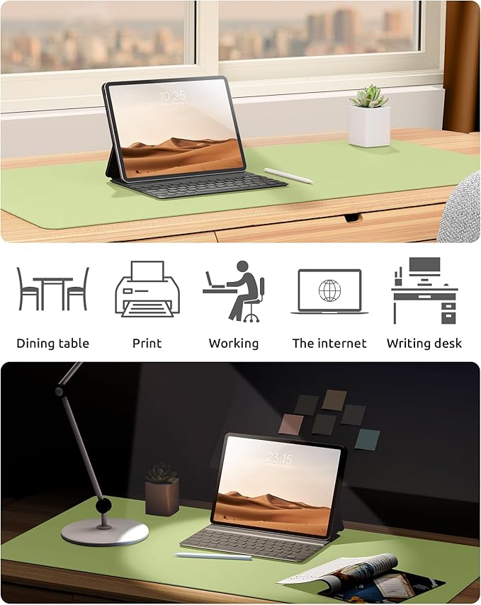 YSAGi Leather Desk Pad Protector, Office Desk Mat, Large Mouse Pad, Non-Slip PU - Image 6