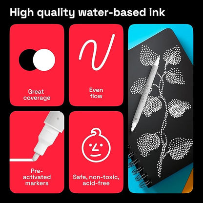 ARTISTRO 5 White Acrylic Paint Markers - Image 4