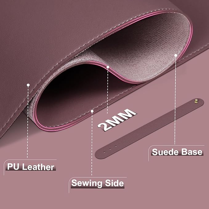 Leather Desk Pad Protector, 39.4'' X 17'' Large Mouse Pad, Office Desk Mat - Image 2