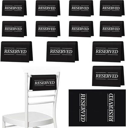 12 Pcs Reserved Seating Signs Reserved Chair Sign Printed Placeholder by Unknown
