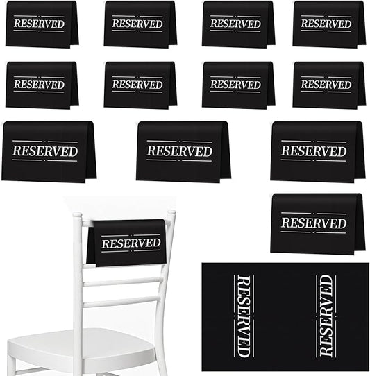 12 Pcs Reserved Seating Signs Reserved Chair Sign Printed Placeholder by Unknown
