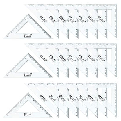 Virginia's Store 5 inch/13cm 90 Set-Squares Pack of 24, Crystal Clear by Virginia%27s+Store