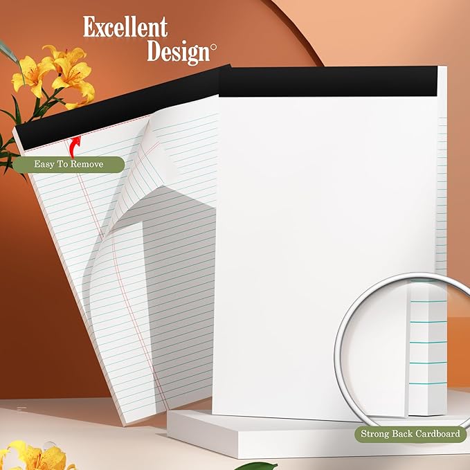 PINJINGPRO 24 Pack White Legal Pads 8.5 x 11 Writing Note Pads College Ruled - Image 4