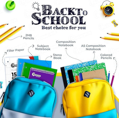 Rosmonde 2000 Packs 5 Subject Notebooks, Spiral Notebook Bulk, College Ruled - Image 6