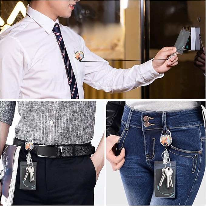 ID Badge Holder with Breakaway Lanyard, Retractable Badge Reel Heavy Duty - Image 3