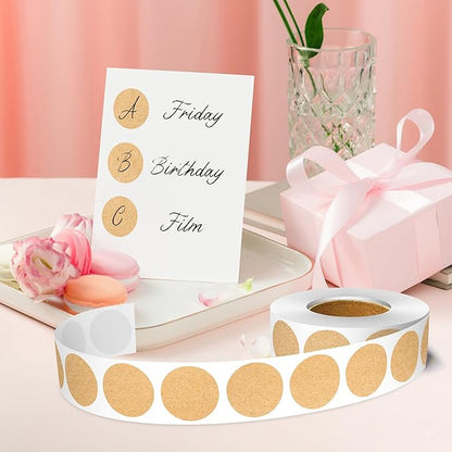 1 Inch Round Color Coding Labels, 1000 Dots Per Roll Kraft Brown Color Coded - Image 5