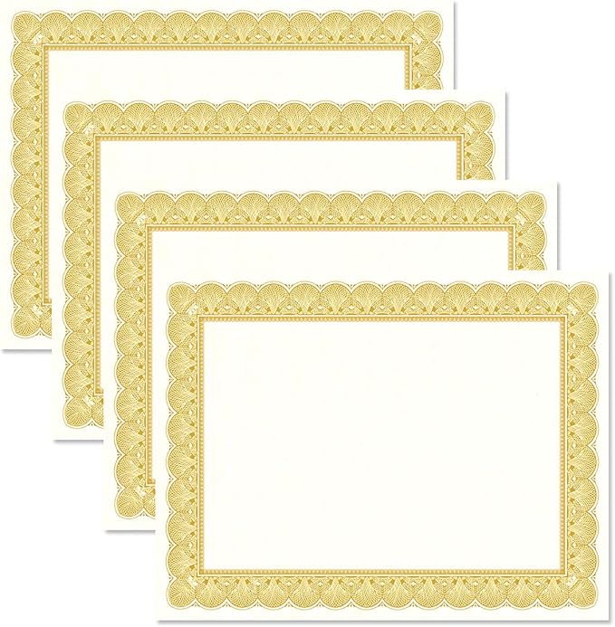 Elite Gold & White Parchment Certificate Papers by Fine+Stationery