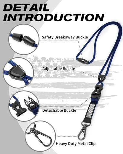LIUGX Badge Holder with Heavy Duty Breakaway Lanyard, Carbon Fiber-Texture - Image 2