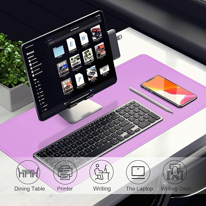 Desk Pad Protector, Leather & Suede Desk Mat, Non-Slip Desk Pad Mat, Large - Image 5