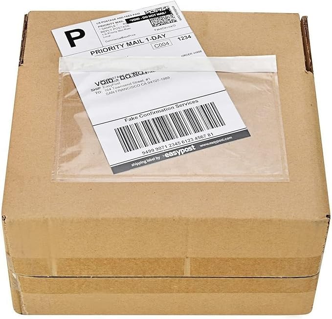 9527 Product 7.5" x 5.5" Clear Adhesive Top Loading Packing List/Shipping Label by 9527+Product