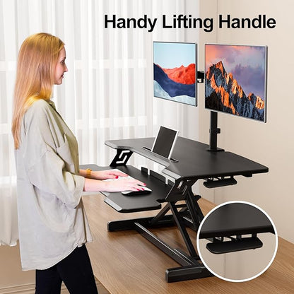 JYLH JOYSEEKER Standing Desk Converter 32 inch, Height Adjustable Sit Stand - Image 9
