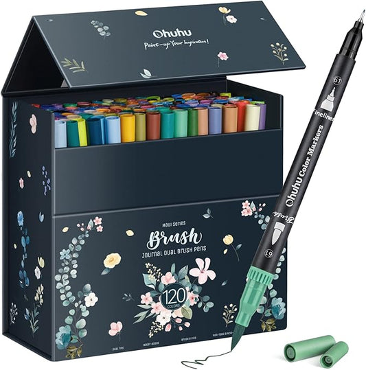 Ohuhu Markers for Adult Coloring Books No Bleeding 120 Colors Coloring Markers by Ohuhu