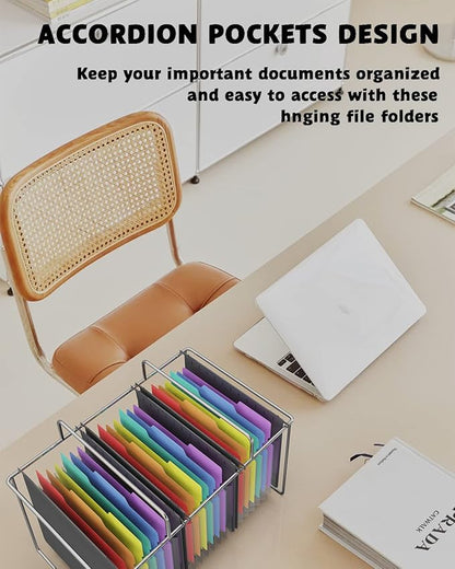 MAIMIS Plastic Expanding Hanging File Folders, 7 Pocket Extra Capacity - Image 3