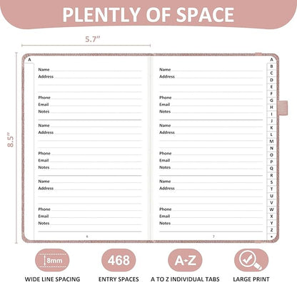 Comkiso Address Book with Individual Alphabetical Tabs Laminated, Large Print - Image 3