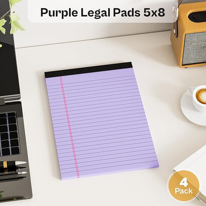 360 Sheets Purple Note Pads 5" x 8" Pack of 12 Small Legal Pads College Ruled - Image 5