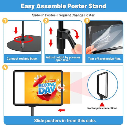 VAIIGO 6Pack Sign Stand for Display A4, Adjustable Poster Stand for Table Top & - Image 6