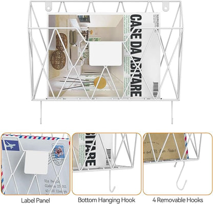 CADUKE 6 Pack Hanging Wall File Organizer Mesh Folder Holder Mail Magazine - Image 3