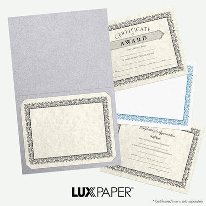 LUXPaper 9.5" x 12" Certificate Holders | Silver Metallic | 105lb. Cover | 100 - Image 7