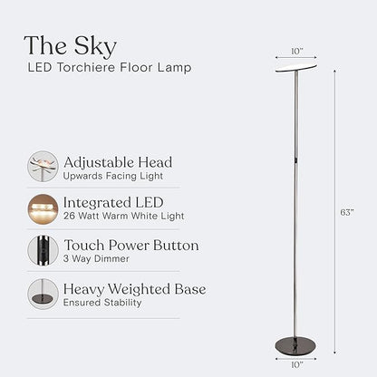 Brightech Sky LED Floor lamp, Torchiere Super Bright Floor Lamp - Image 7