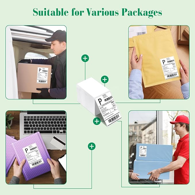 METRONIC Shipping Labels 4x6 500 PCS Fanfold Direct Thermal Labels, Perforated - Image 6