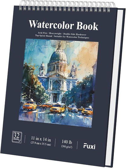 Fuxi Water Color Paper 11x14, Large Watercolor Paper 140 lb Cold Press by SketchBook