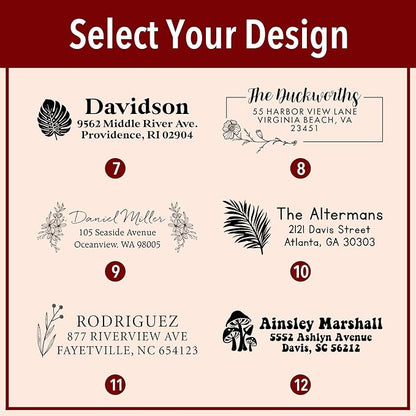 Custom Floral Address Stamp | Choose from 12 Designs | Multiple Ink Color - Image 8
