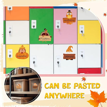Henoyso 108 Pcs Fall Thanksgiving Themed Name Tags Labels Autumn Classroom - Image 5