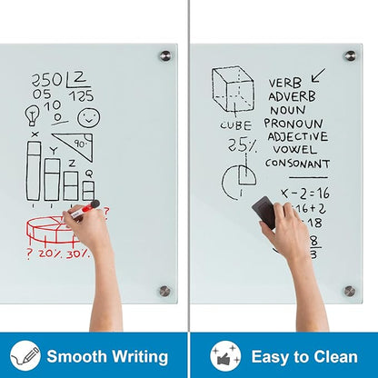 Glass Dry Erase Board, 48 x 36 Inches Magnetic Glass Whiteboard - Image 3