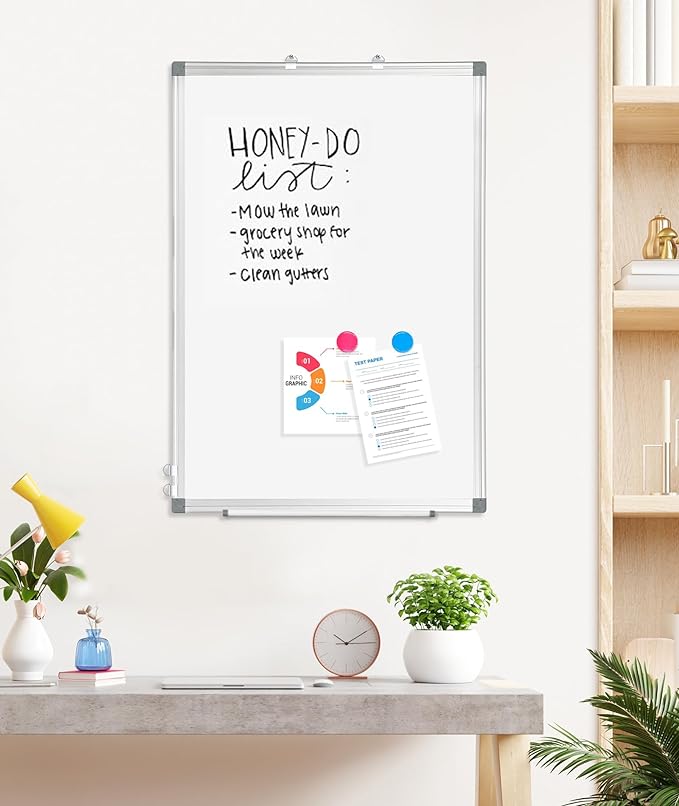 AMUSIGHT 3 Pack Double-Sided Magnetic Whiteboard, Aluminum Frame White Board - Image 8