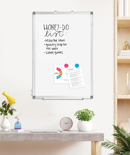 AMUSIGHT 2 Pack Double-Sided Magnetic Whiteboard, Aluminum Frame White Board - Image 7