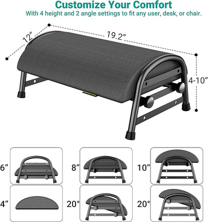 YEASHEIN Adjustable Foot Rest for Under Desk at Work, Ergonomic Under Desk - Image 2