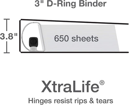 Oxford 3 Ring Binders, Binders for School and Office, 3 Inch ONE-Touch Easy - Image 3