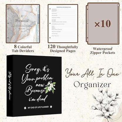Lanpn End of Life Binder Organizer Death Planner 8.5"x11", Final Wishes & - Image 3
