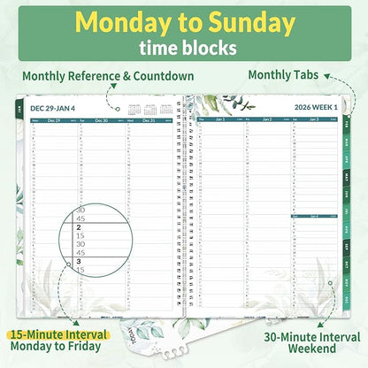 SUNEE 2026 Appointment Book, Quarter-Hourly, Weekly & Monthly - Image 2