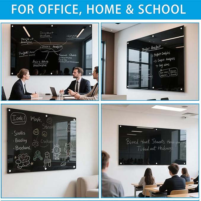 Black Glass Dry Erase Board - Image 5
