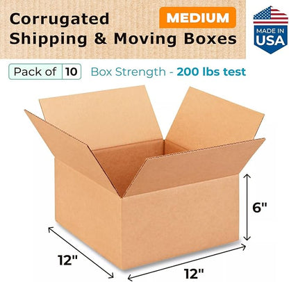 Medium Moving & Shipping Boxes 12x12x6 inches - Image 2