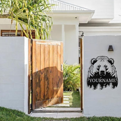 Custom Bear Metal Sign, Custom Bear Metal Wall Art Decor, Personalized Last - Image 2