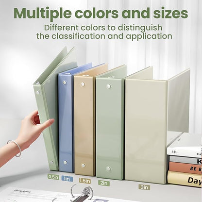 SUNEE 3 Ring Binder 2 Inch 1 Pack, Sage Green - Image 5