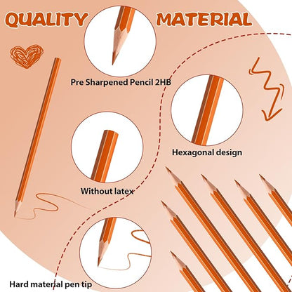 sqzrmdcg 36 PCS Orange Colored Pencils, Pre-sharpened Professional Wooden Art - Image 3