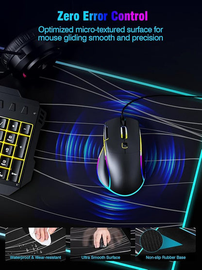 Mouse Pad with Magnetic Wireless Charging, Large Desk Pad Protector, RGB Black - Image 6