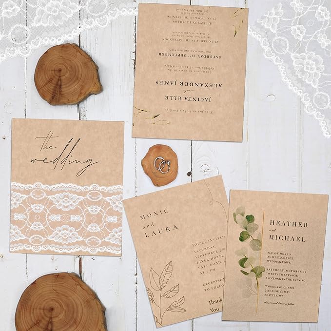 24 Sheets Parchment Cardstock 8.5 x 11 Textured Printer Paper, Goefun 90lb Tan - Image 5