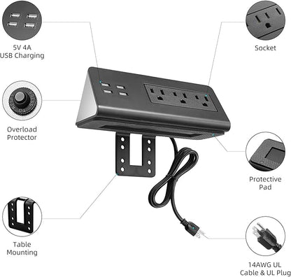 Emerising 2-Pack Desk Edge Mount Power Strips - Image 7