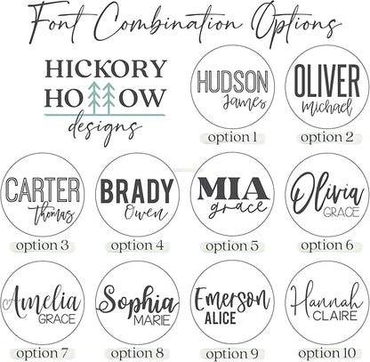 Custom Round Nursery Name Sign, Personalized Wooden Wall Plaque, Baby Shower - Image 4