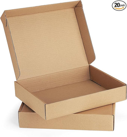 Eupako 13x10x2" Brown Shipping Boxes Corrugated Box Mailers 20 Pack Cardboard by Eupako