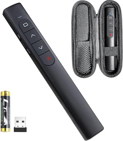 Presentation Clicker with Case, Wireless Presenter Remote with Laser Pointer by UBUYONE%C2%AE