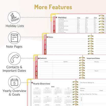 Forvencer 2026 Planner, Hardcover Calendar Planner Weekly and Monthly, Jan 2026 - Image 4