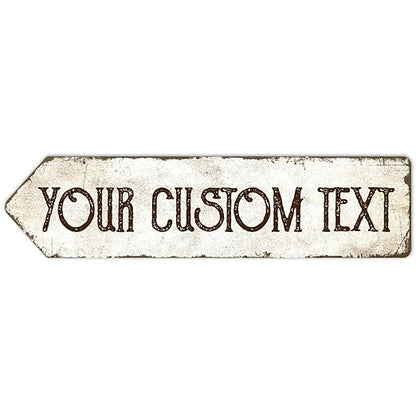 Rustic Custom Sign, Personalized Left Directional Metal Composite Street Sign by SigoSigns