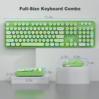 MOFII Wireless Keyboard and Mouse Combo, 2.4GHz Retro Full Size Typewriter - Image 7