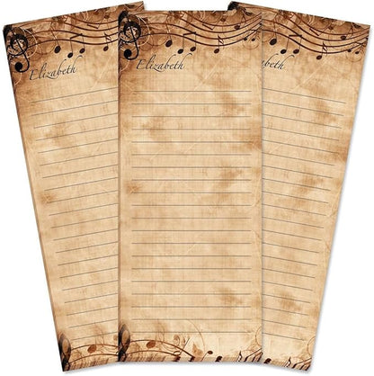Sheet Music Personalized Lined Shopping List Pads by Current