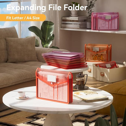 ABC life 6 Pack Plastic Expanding File Folder, Folders - Image 2